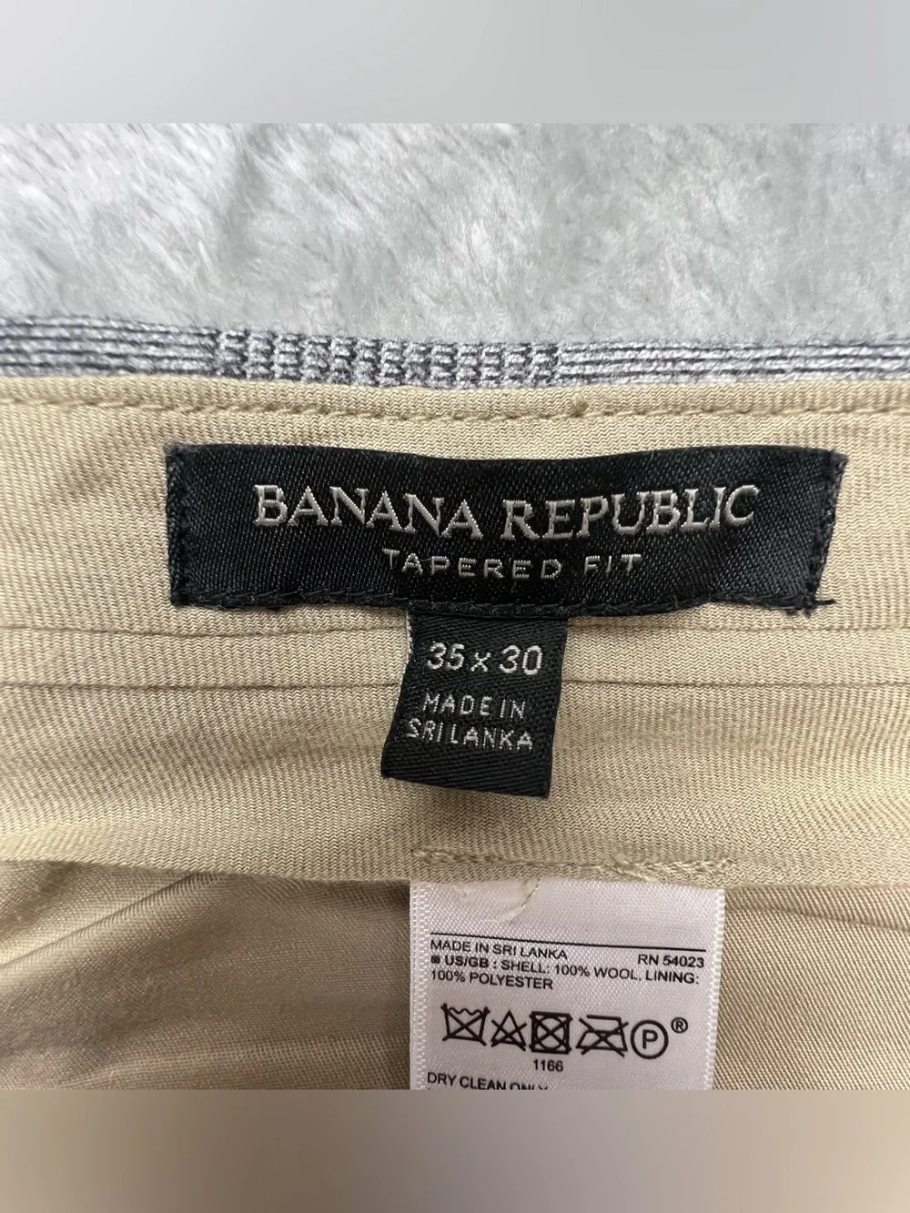 Banana Republic Pants Men 35x30 Gray Glen Plaid Vitale Barberis Wool Flannel